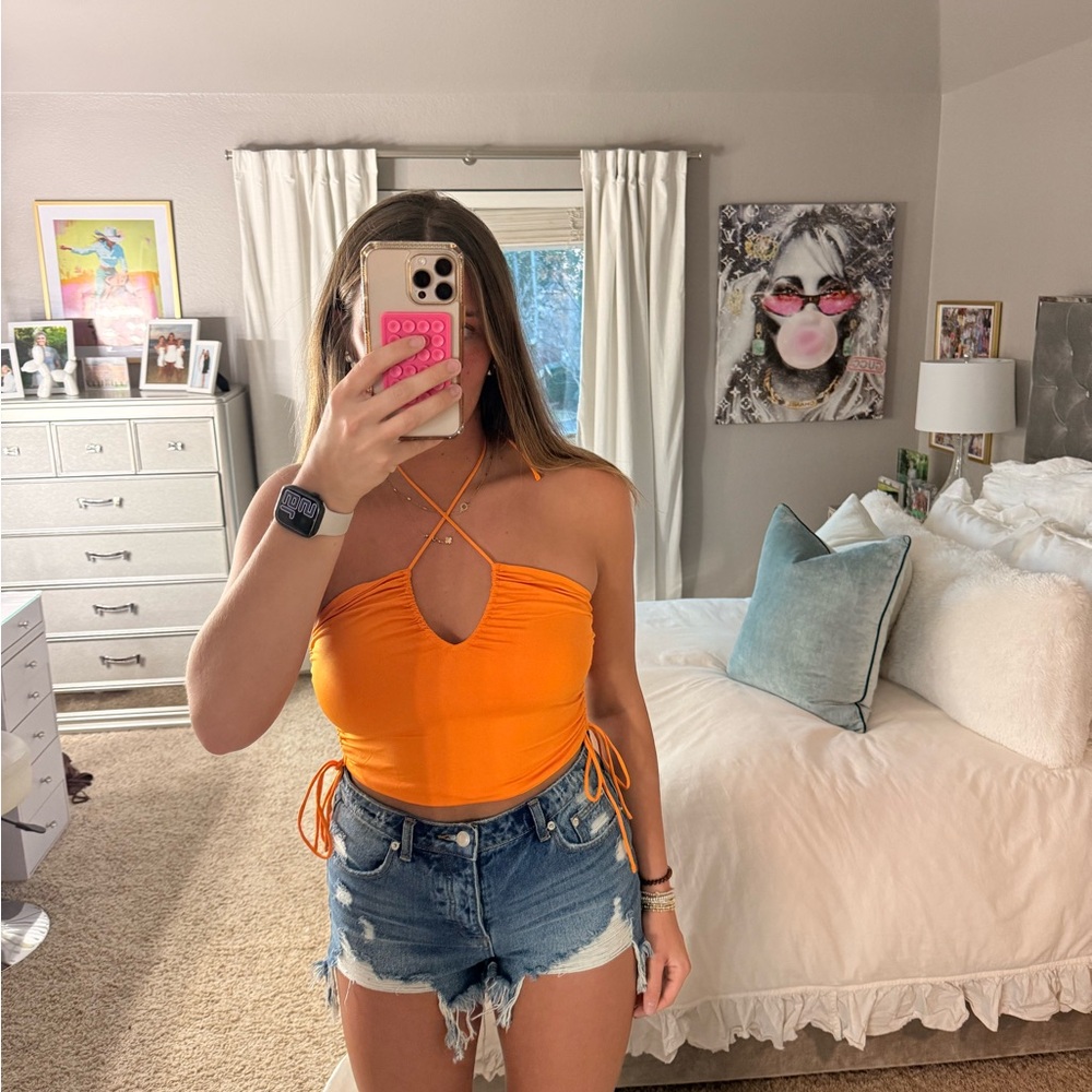 Princess Polly Vibrant Orange Crop Top